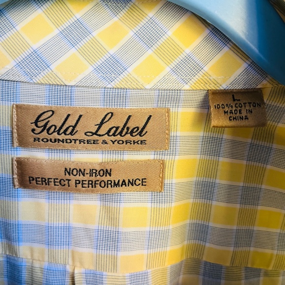 Roundtree & Yorke Gold Label 17 32/33, Pronto Uomo L NonIron Cotton Plaid Bundle - Picture 11 of 16